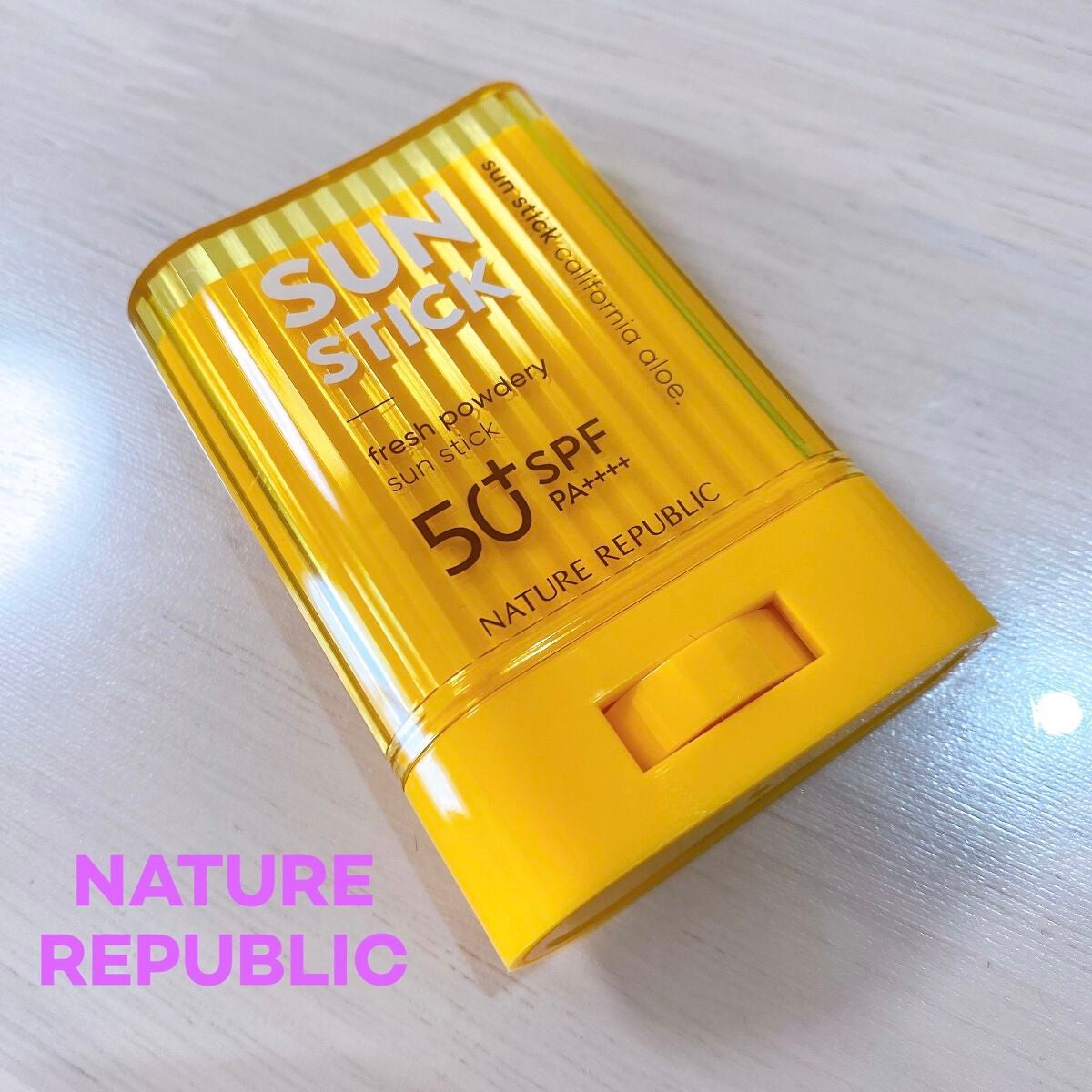 パウダリーUVアロエスティック/ネイチャーリパブリック/日焼け止めスティックを使ったクチコミ(1枚目)