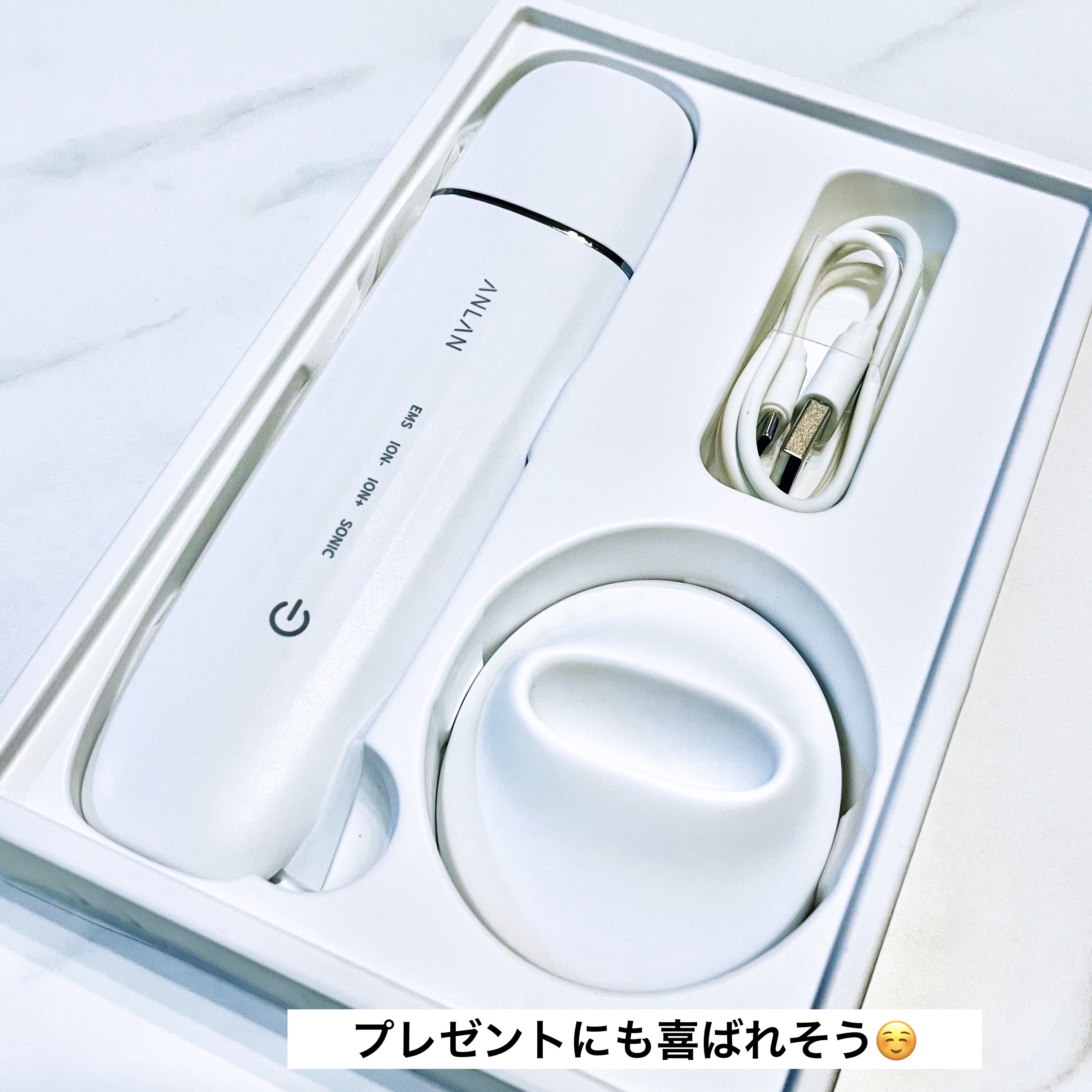 ウォーターピーリング超音波美顔器/ANLAN/美顔器・マッサージを使ったクチコミ（2枚目）