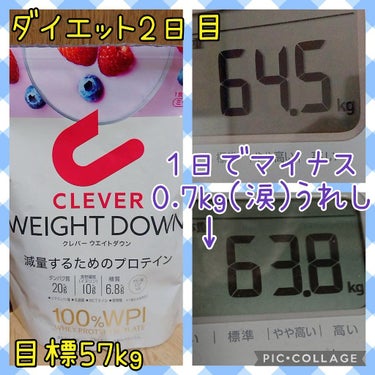 ウエイトダウン プロテイン ミックスベリー味 315g/クレバー/ボディサプリメントを使ったクチコミ（1枚目）