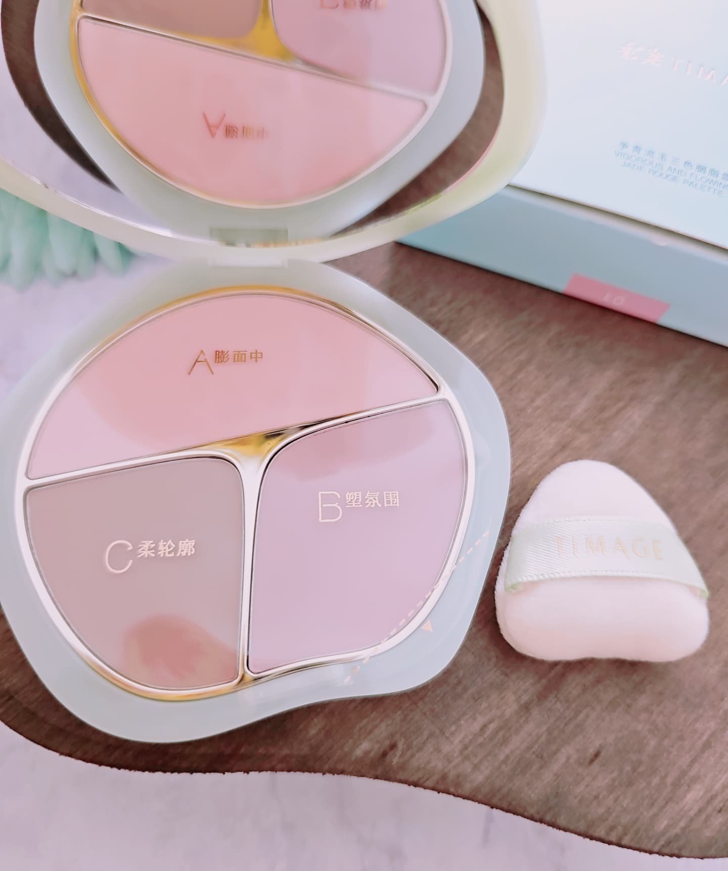 TIMAGE  3色チークパレット/TIMAGE/パウダーチークを使ったクチコミ（3枚目）