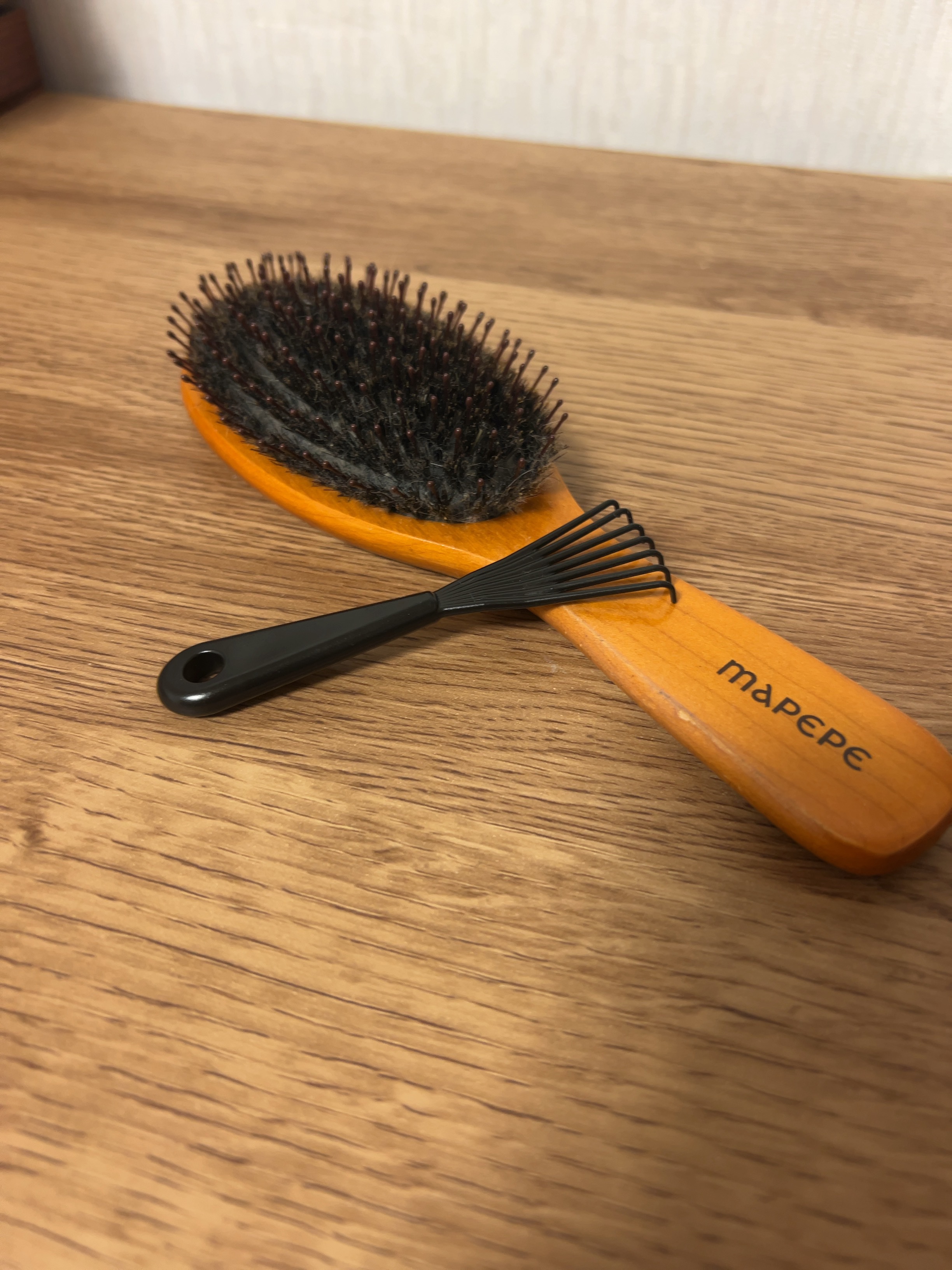 つやつや天然毛のミックスブラシ/マペペ/ヘアブラシを使ったクチコミ（1枚目）