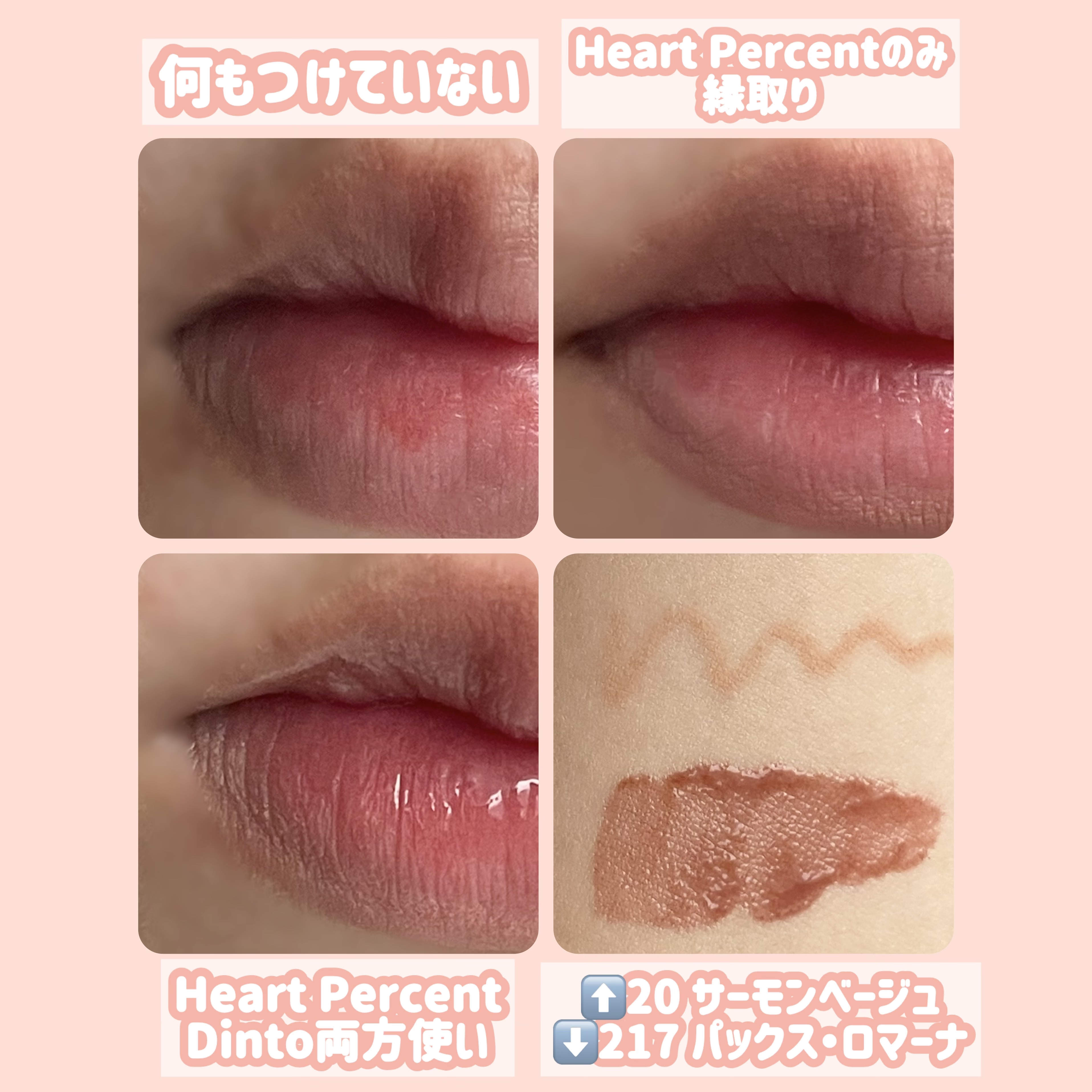 ドットオンムードリップペンシル 20 サーモンベージュ/Heart Percent/リップライナーを使ったクチコミ（3枚目）