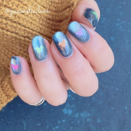 #セルフネイル,#ジェルネイル,#マグネットネイル,#ディズニーネイルのネイルデザイン