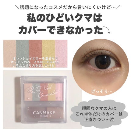 パステルヴェールコンシーラー/キャンメイク/パレットコンシーラーを使ったクチコミ(3枚目)