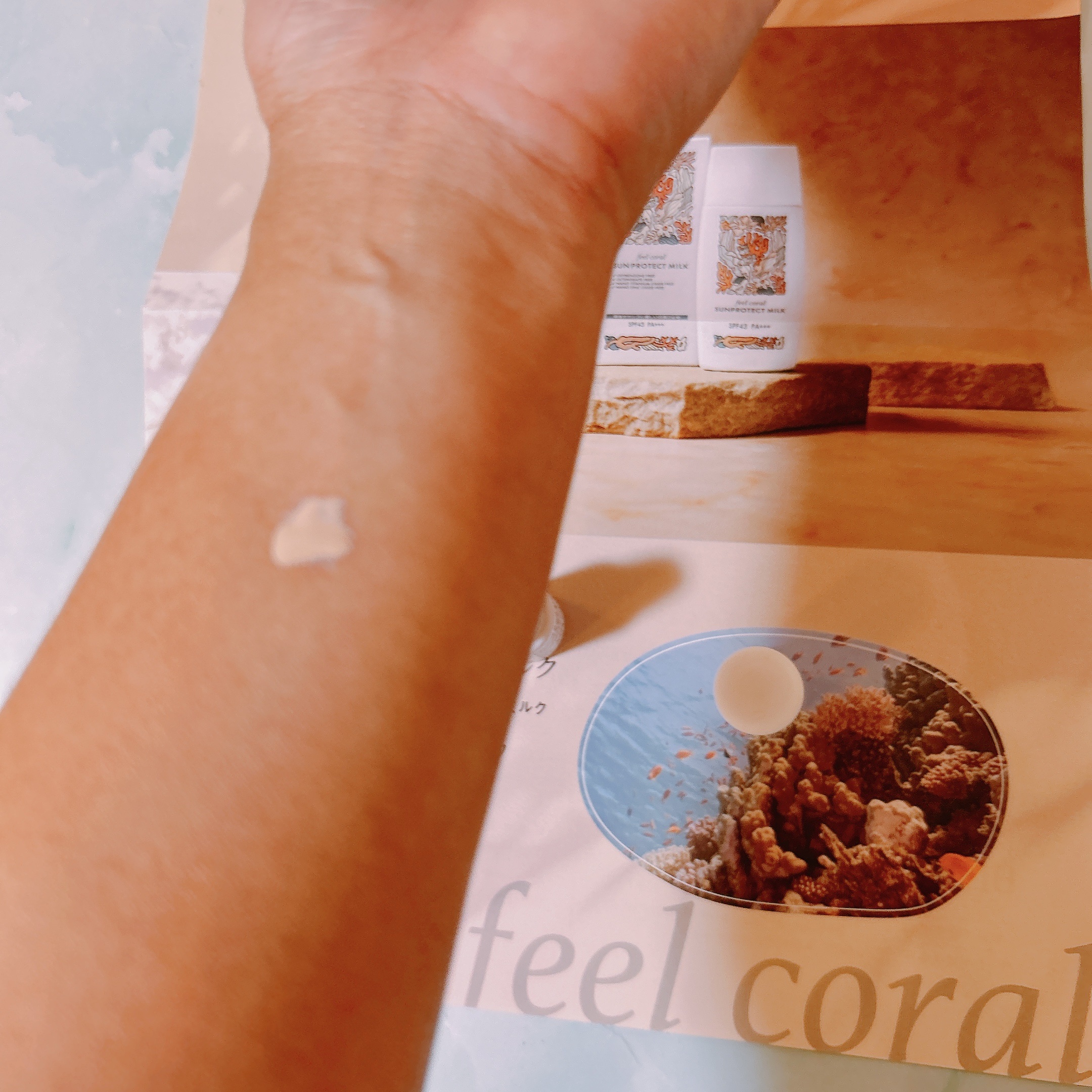 feel coral サンプロテクト ミルク/ハリウッド/日焼け止めミルクを使ったクチコミ（2枚目）