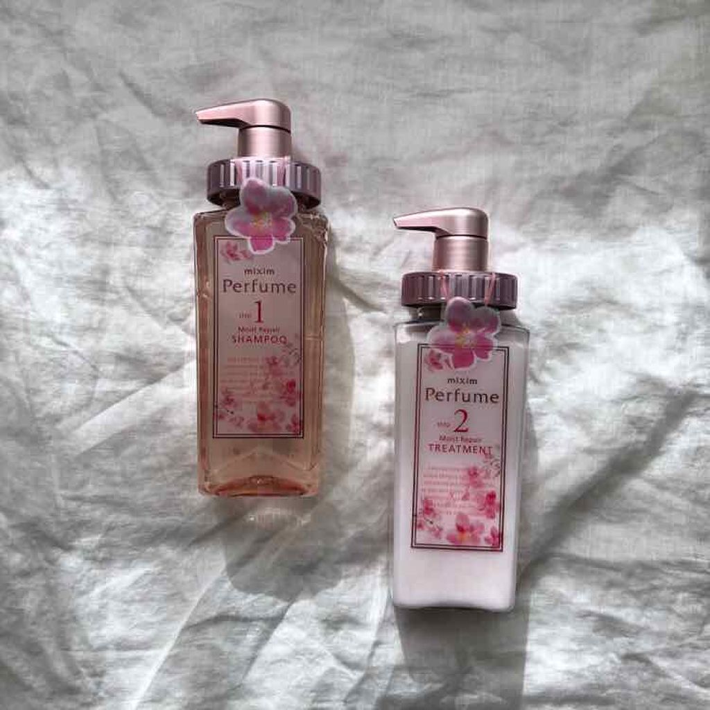 ミクシムパフューム モイストリペア 限定チェリーブロッサム シャンプー＆ヘアトリートメントペアセット /mixim Perfume/市販シャンプーを使ったクチコミ（1枚目）