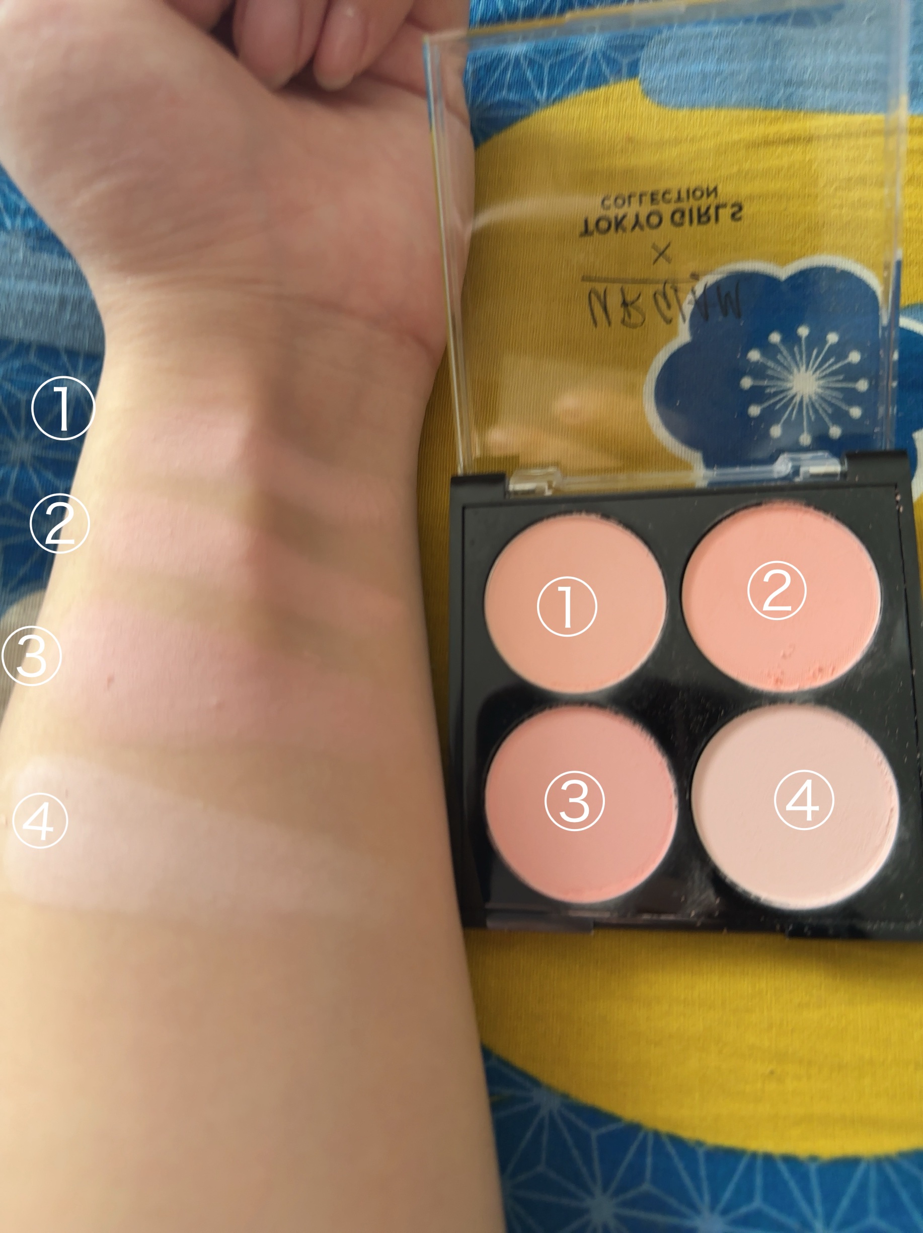 ＵＧＴ　ブレンディング　チークカラーパレット 01c　ソフトローズ/U R GLAM/パウダーチークを使ったクチコミ（2枚目）