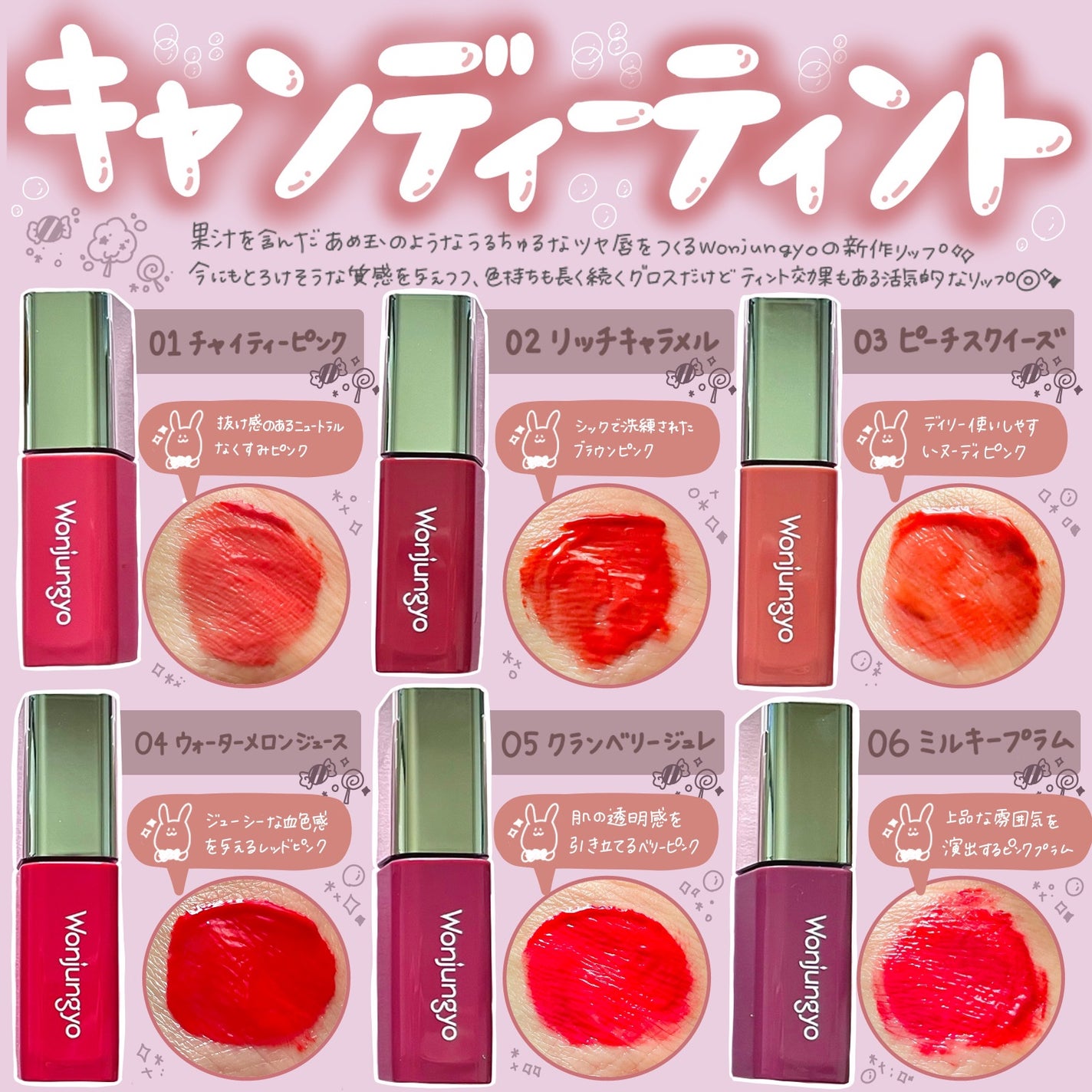 ウォンジョンヨ キャンディーグロウティント/Wonjungyo/リップティントを使ったクチコミ(1枚目)