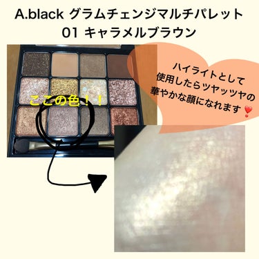グラムチェンジマルチパレット 01 キャラメルブラウン/A.BLACK/アイシャドウパレットを使ったクチコミ（2枚目）