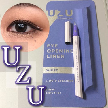 UZU BY FLOWFUSHI　EYE OPENING LINER　WHITE✨

白のペンシルアイライナーです✨

とても発色が良いです‼️

細くも太くも描くことができ
描きやすさも抜群です！

