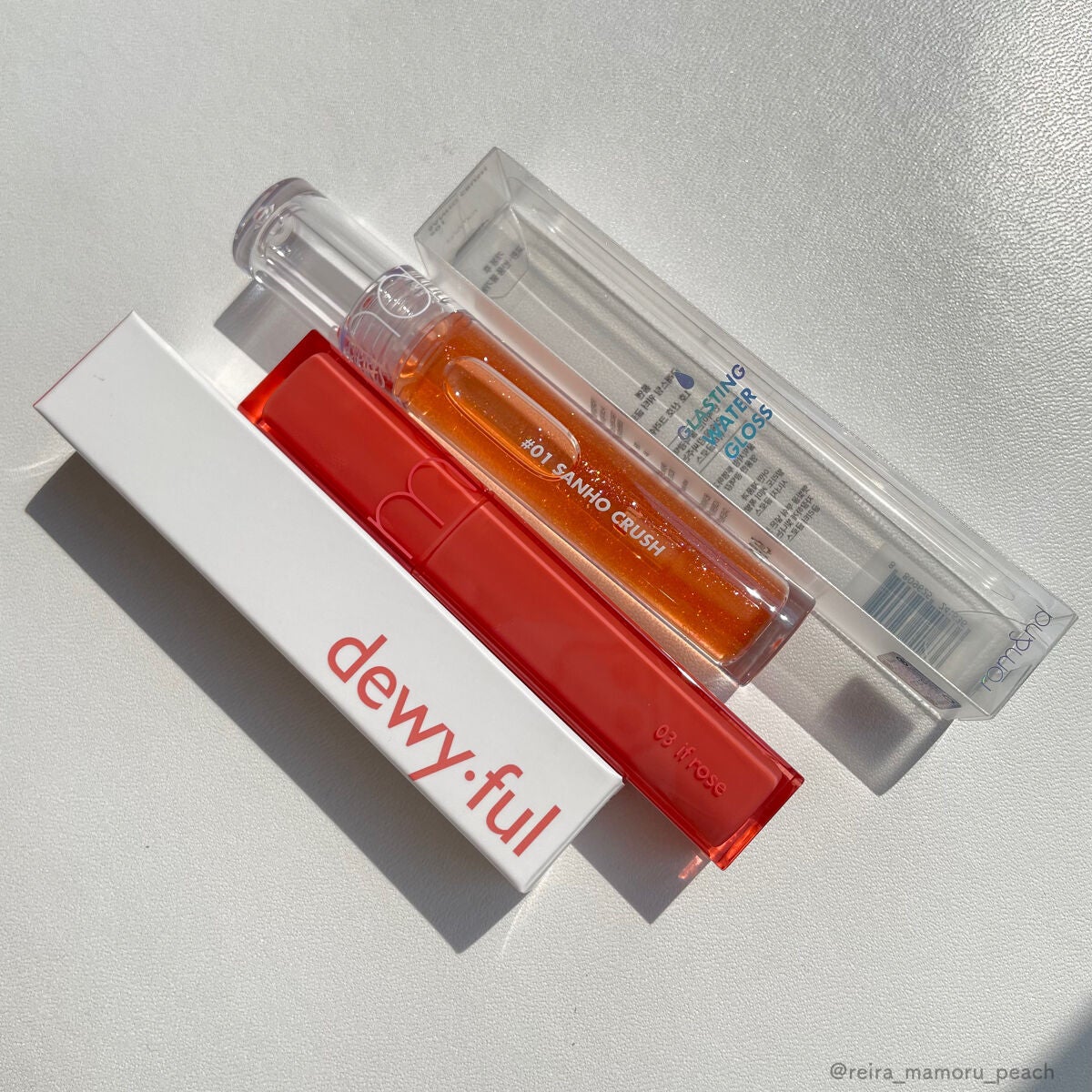 グラスティングウォーターグロス/rom&nd/リップグロスを使ったクチコミ(7枚目)