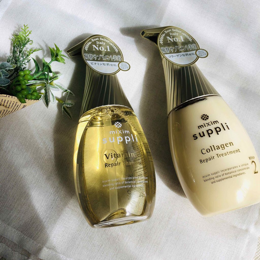 ビタミン リペアシャンプー/コラーゲン リペアヘアトリートメント/mixim suppli/市販シャンプーを使ったクチコミ(1枚目)