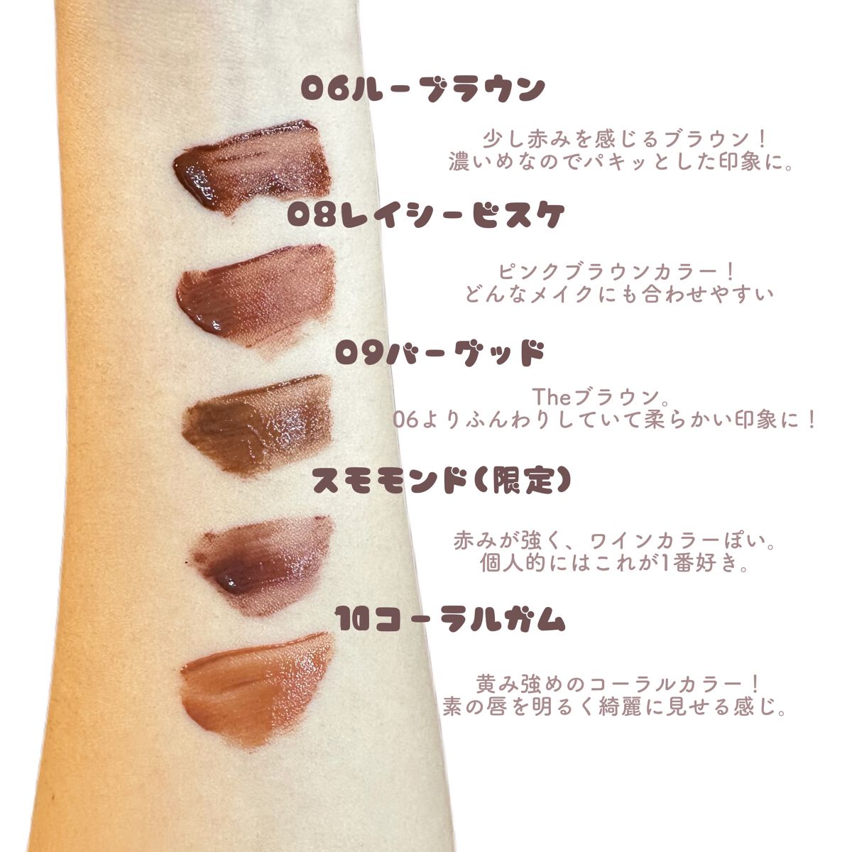 ジューシーリブティント 10 コーラルガム/RICAFROSH/リップティントを使ったクチコミ（2枚目）