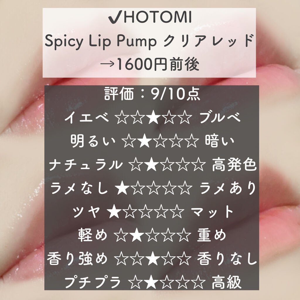 Spicy Lip Pump/HOTOMI/リップケアを使ったクチコミ(2枚目)