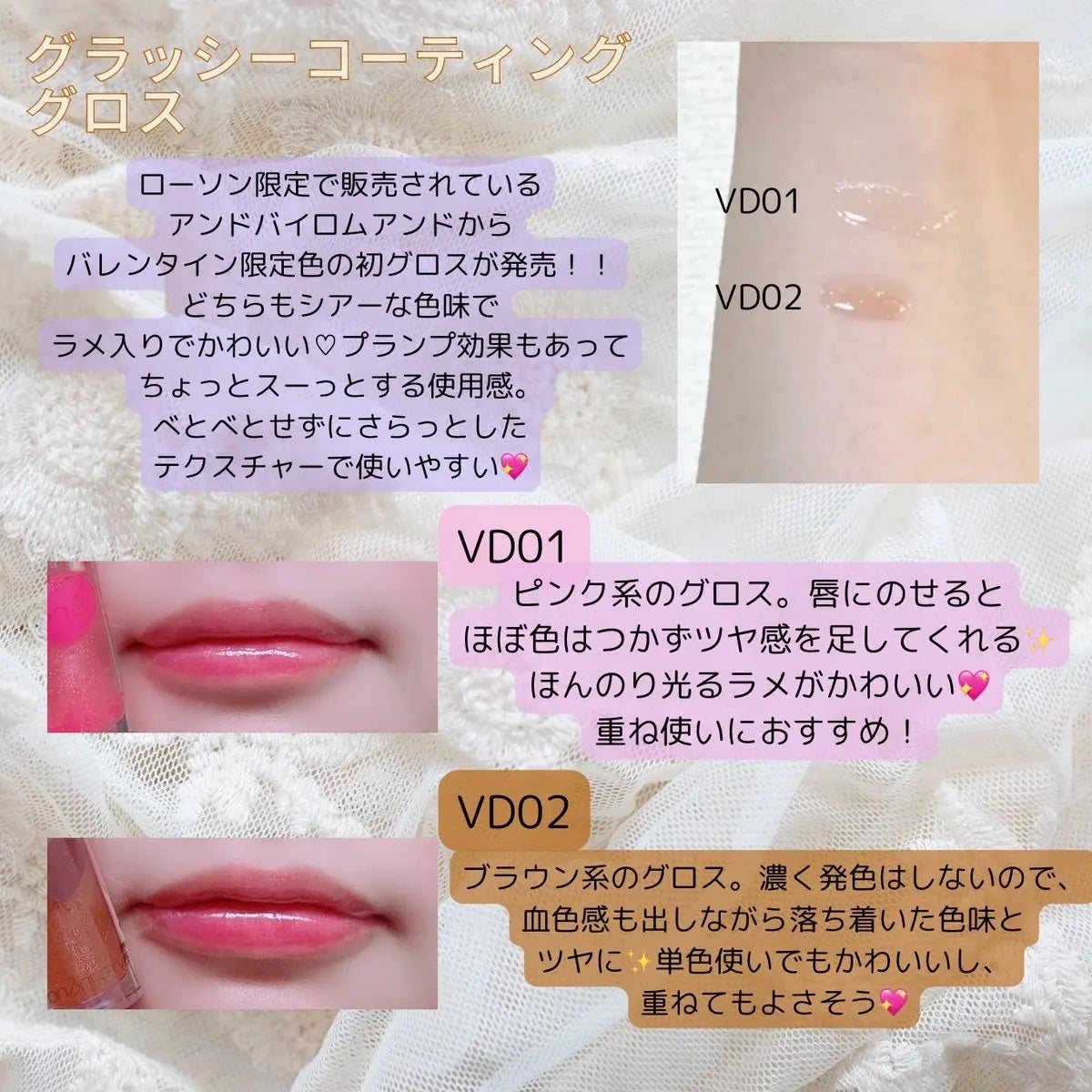 グラッシーコーティンググロス/&nd by rom&nd/リップグロスを使ったクチコミ(2枚目)