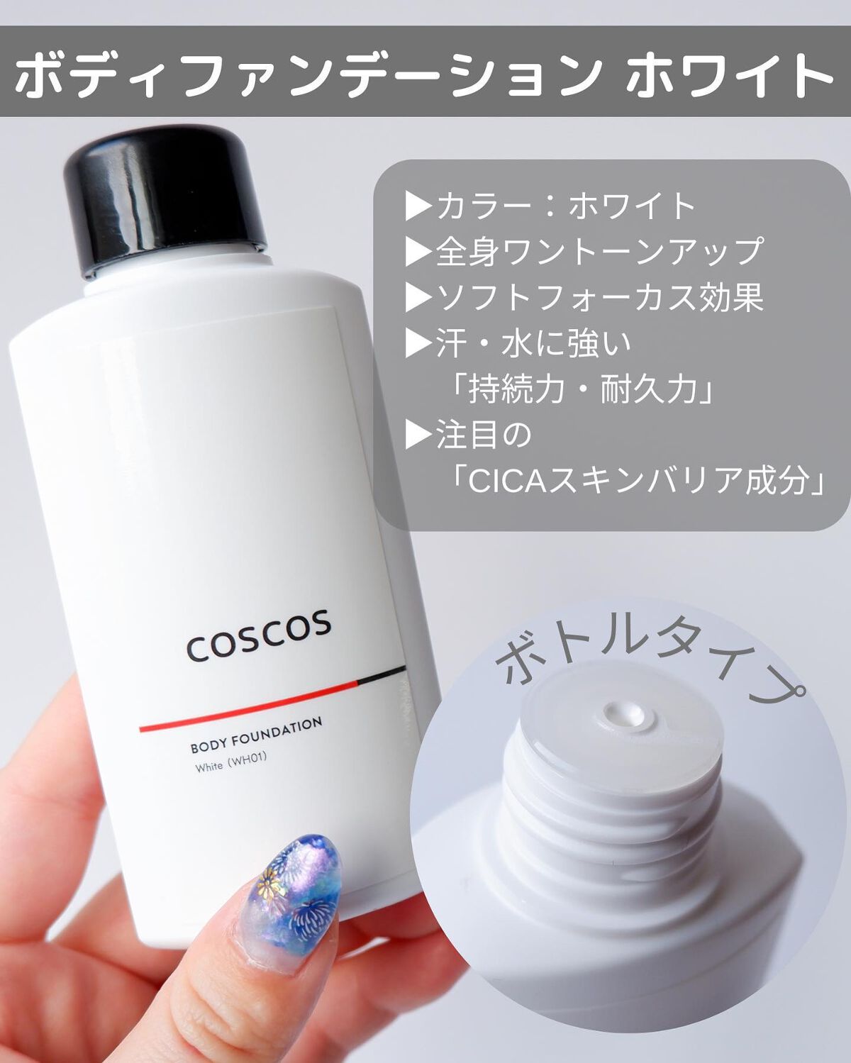 ボディファンデーション ホワイト​/COSCOS/ボディミルクを使ったクチコミ（3枚目）