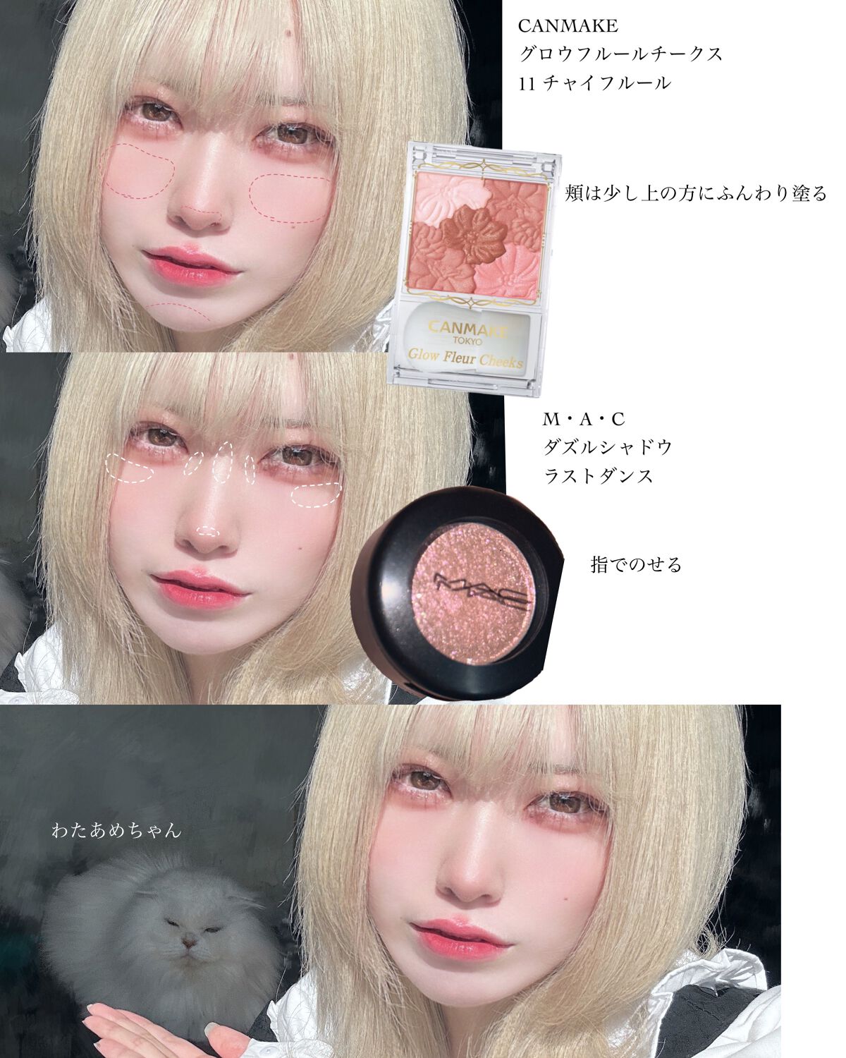 グロウフルールチークス/キャンメイク/パウダーチークを使ったクチコミ(4枚目)