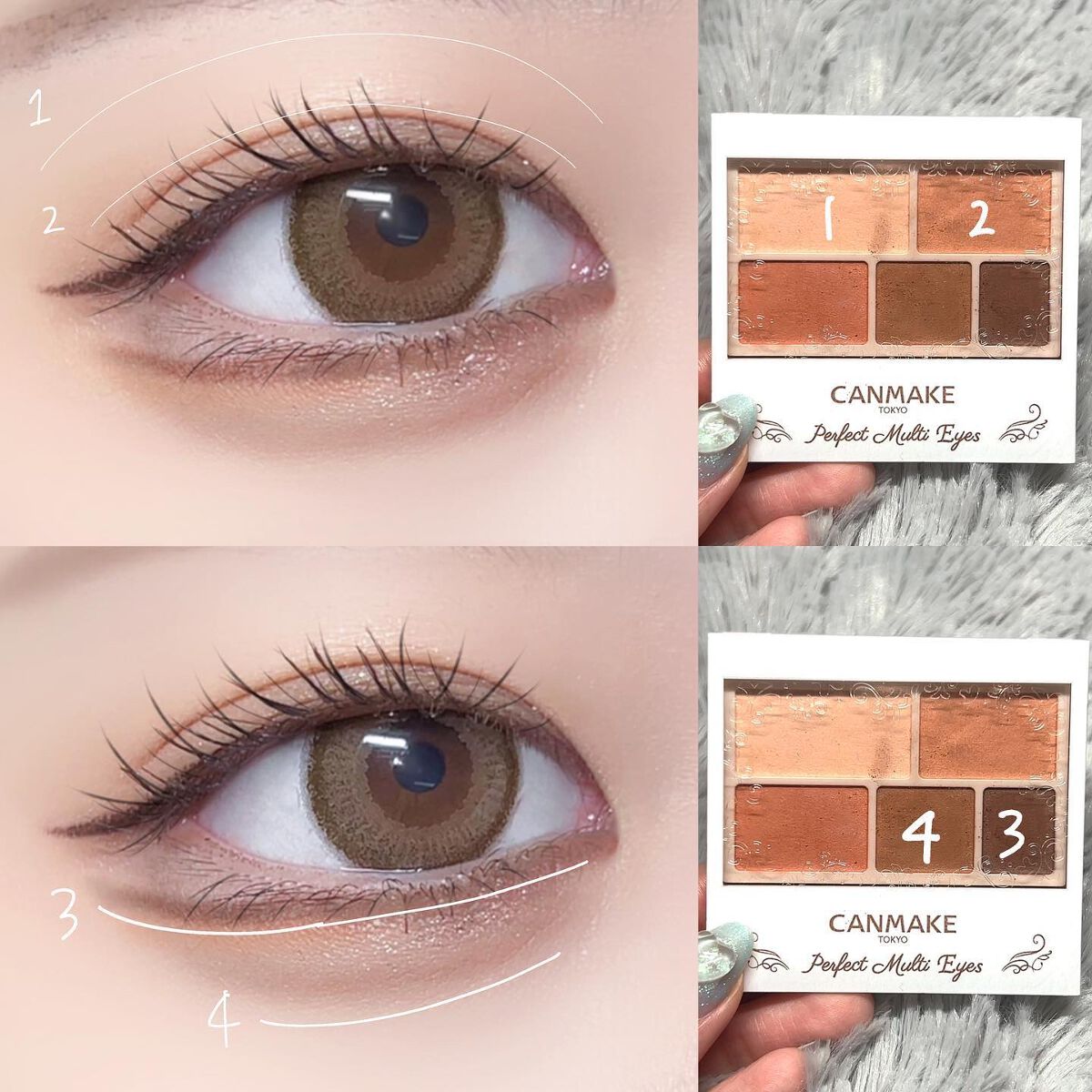 ジューシーピュアアイズ/キャンメイク/アイシャドウパレットを使ったクチコミ（2枚目）