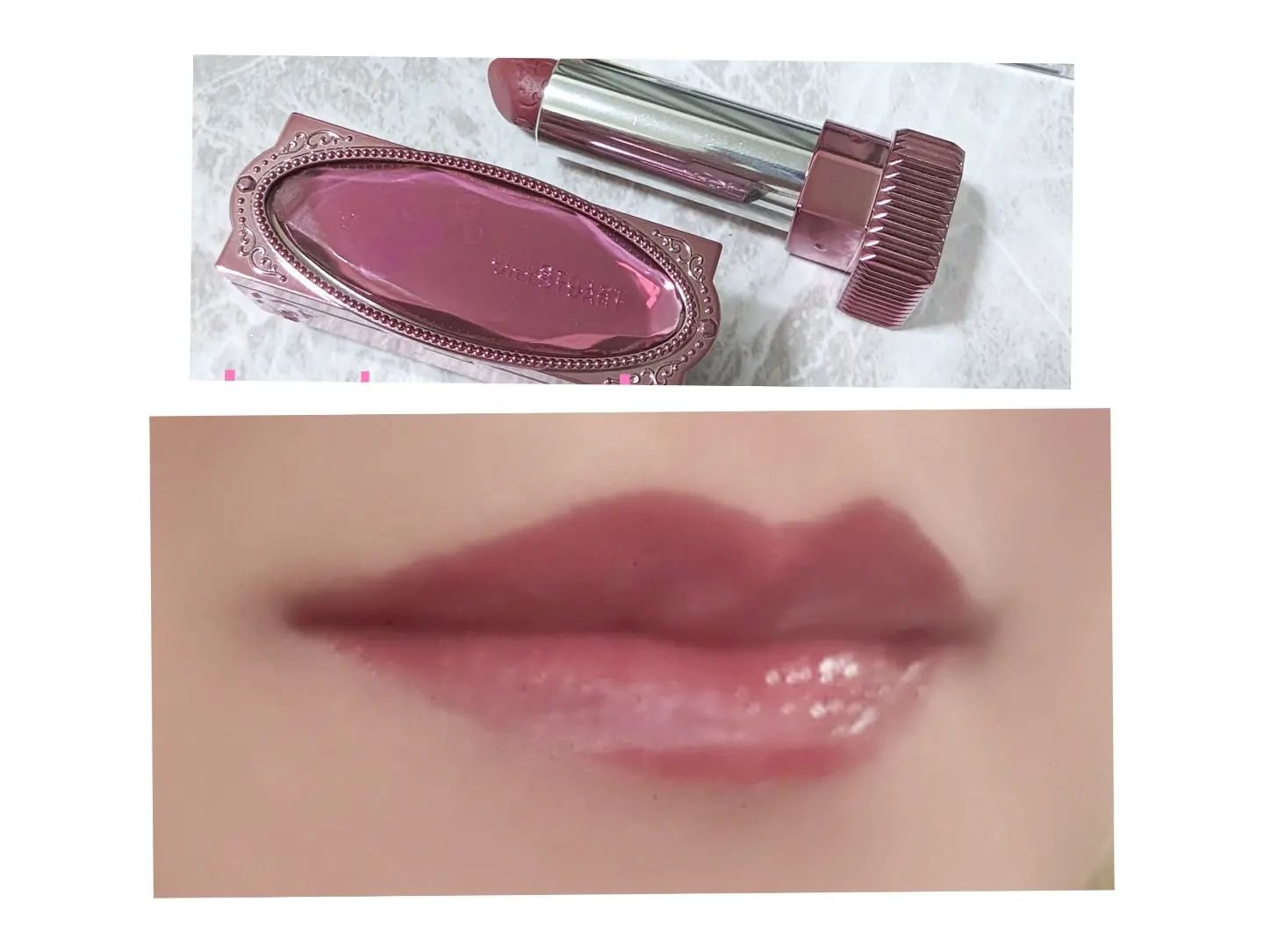 ルージュ リップジュエル ジェミーサテン 108 cherry brandy ＜ミッドナイトチェリー＞（限定色）/JILL STUART/口紅を使ったクチコミ（3枚目）