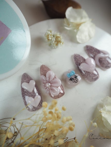 #フットネイル,#4Dアートネイル,#おぱんちゅネイル,#フラワーネイル,#ハートネイルのネイルデザイン