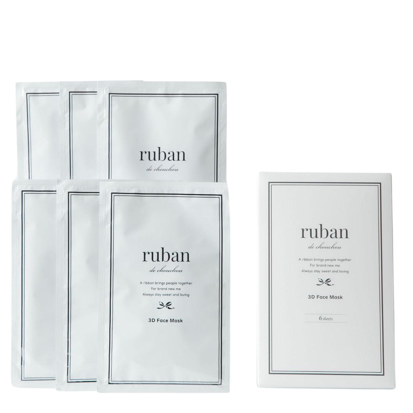 3Dフェイスマスク 6枚入り