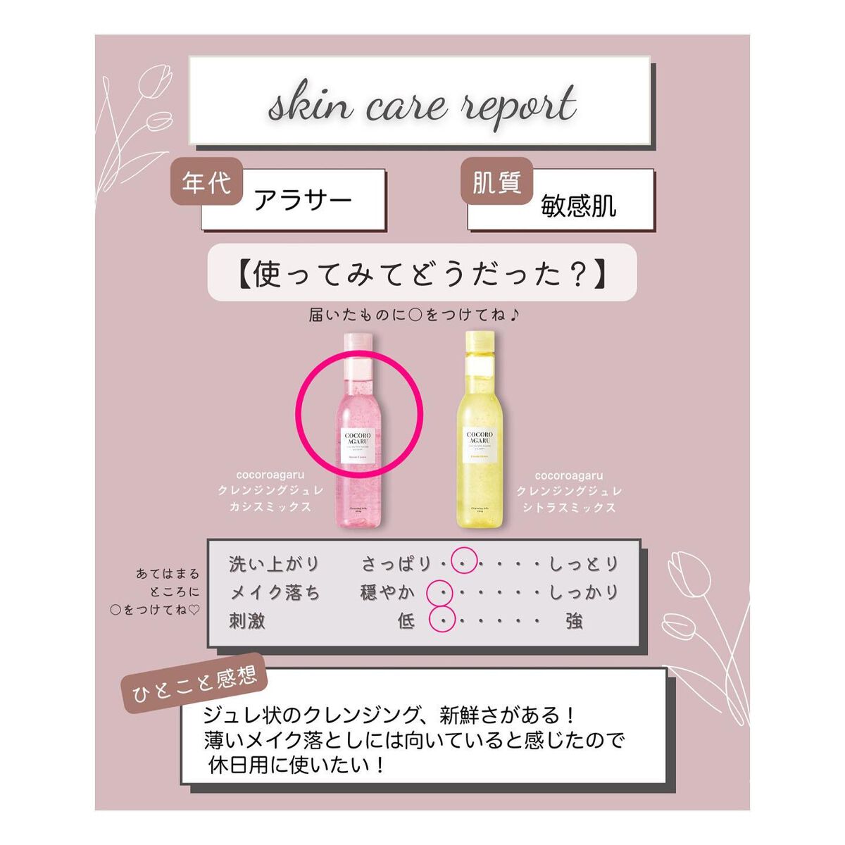 クレンジングジュレ カシスミックス/cocoroagaru/クレンジングジェルを使ったクチコミ（3枚目）