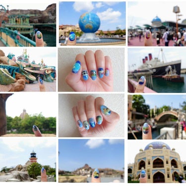 bluegreen on LIPS 「【東京ディズニーシーネイル】東京ディズニーシーの景色をネイルに..」（2枚目）