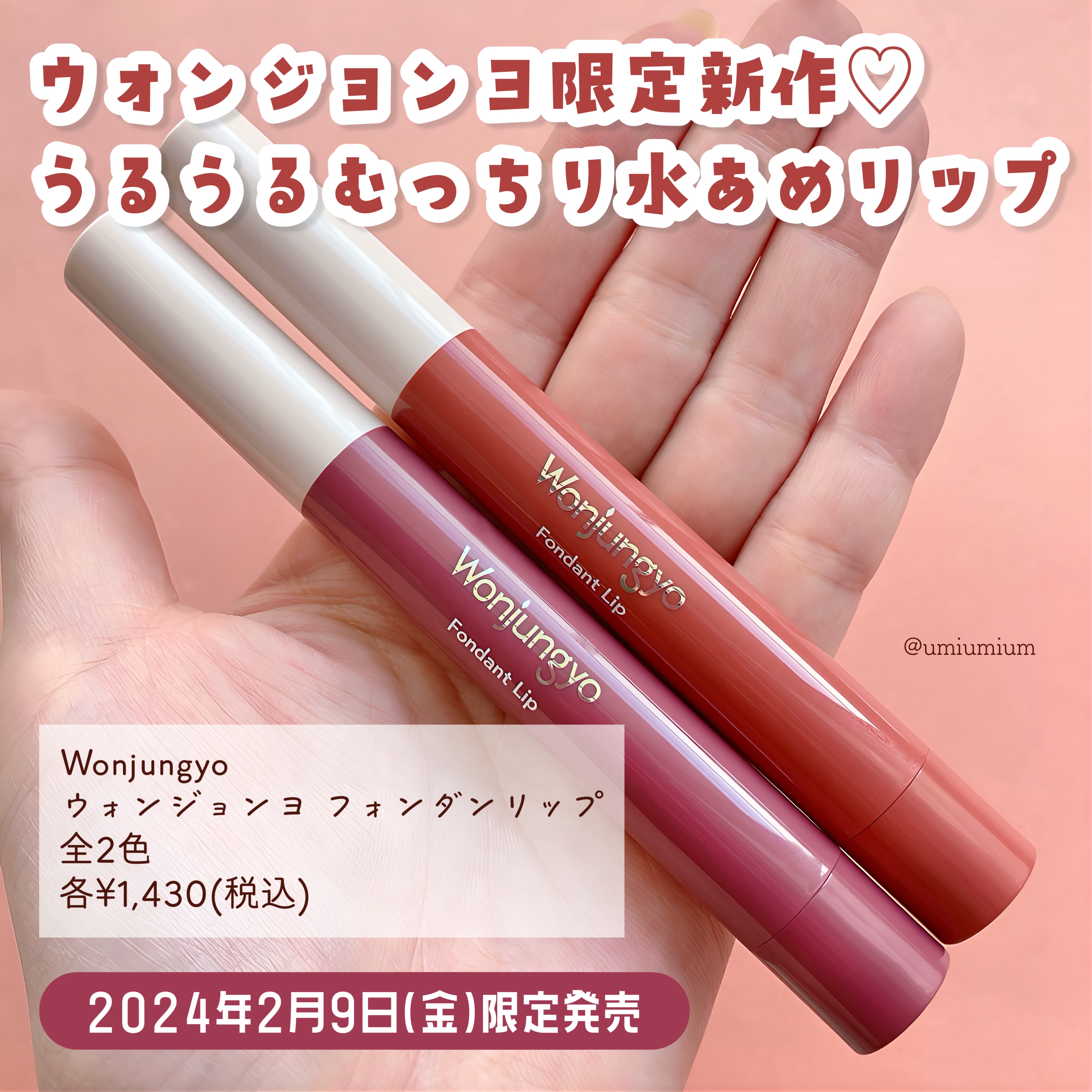 ウォンジョンヨ フォンダンリップ/Wonjungyo/口紅を使ったクチコミ（2枚目）