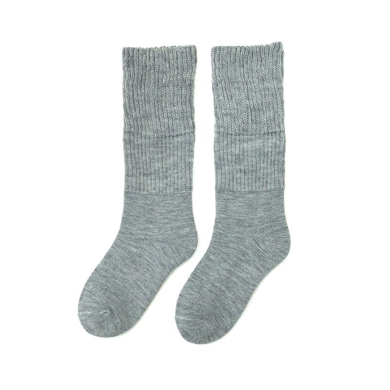 ダンロ靴下 遠赤外線 ふわもこソックス グレー