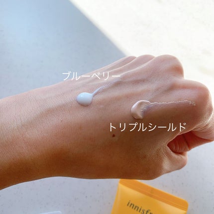 ブルーベリー バランシング ウォータリー サンクリーム/innisfree/日焼け止め・UVケアを使ったクチコミ(3枚目)