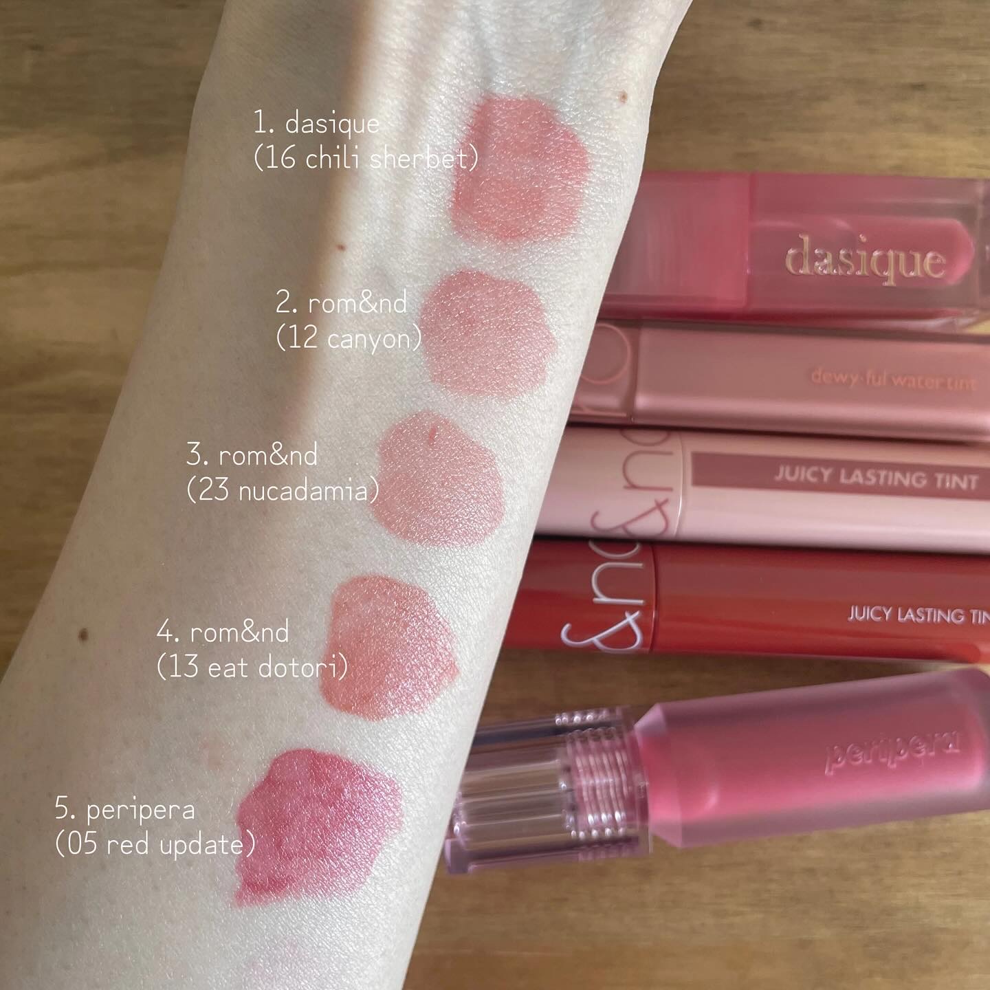 ジューシーデュイティント 16 チリシャーベット/dasique/リップティントを使ったクチコミ（2枚目）