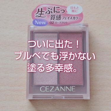 🌟CEZANNE フェイスグロウカラー02  ローズグロウ

あの超人気アイテムに待望の青みカラー登場！
薔薇色ツヤツヤ幸せほっぺを手に入れよう！

淡いピンクとローズピンクの2つのフェイスカラーがひと