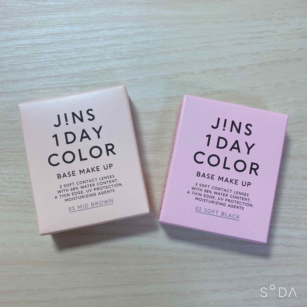 JINS1DAYCOLOR 02  SOFT BLACK(BASE MAKE UP)/JINS/ワンデー（１DAY）カラコンを使ったクチコミ（1枚目）
