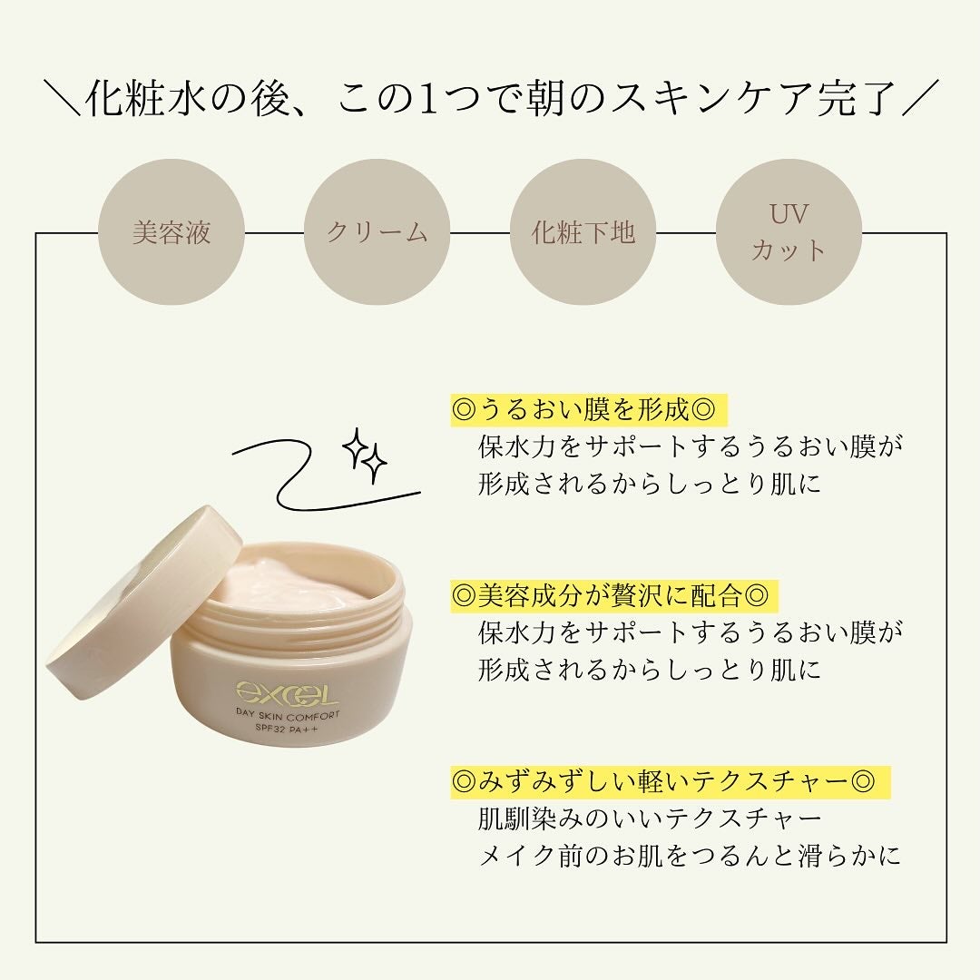 デイスキンコンフォート/excel/フェイスクリームを使ったクチコミ(3枚目)