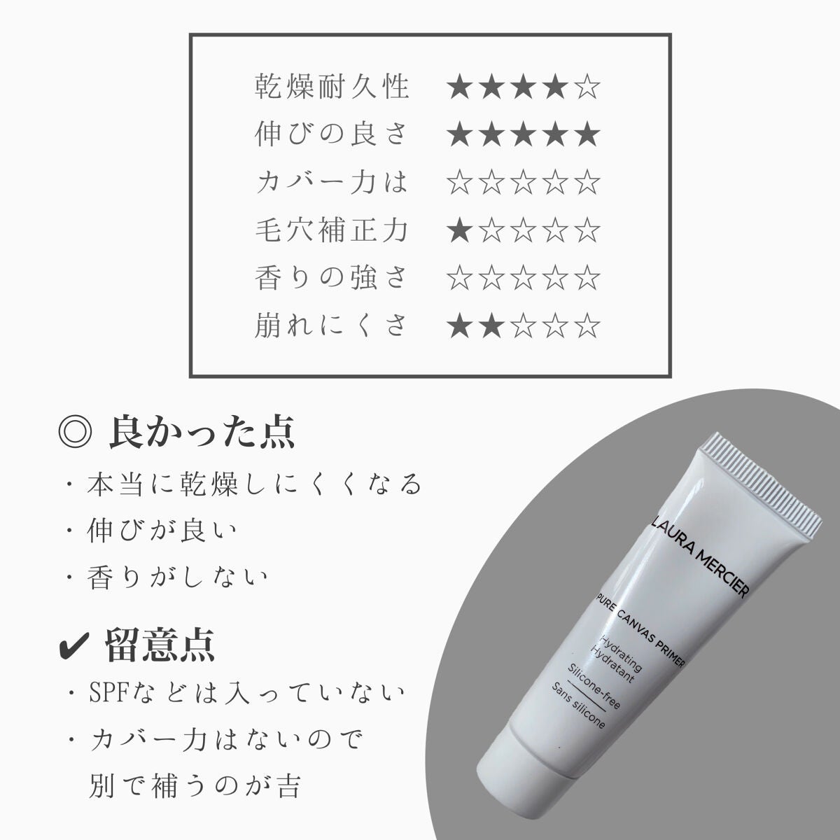 ピュア キャンバス プライマー ハイドレーティング/ローラ メルシエ/化粧下地を使ったクチコミ(3枚目)