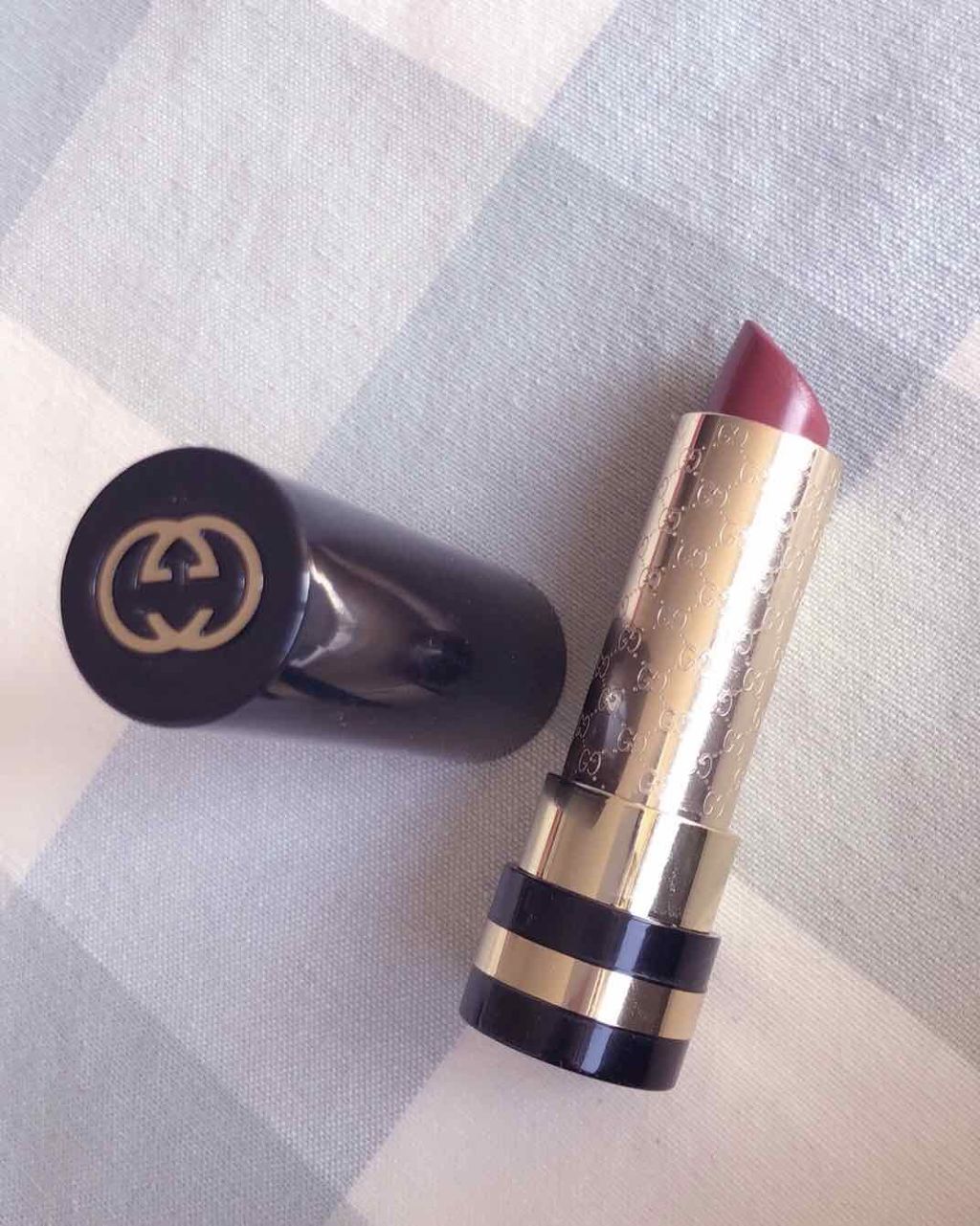 GUCCI beauty ラグジュリアスモイスチャーリッチリップスティックのクチコミ「 #メイク写真  #映えコスメ  #はじめての投稿 
最近一番お気に入りの、
GUCCIのモイ.....」（1枚目）