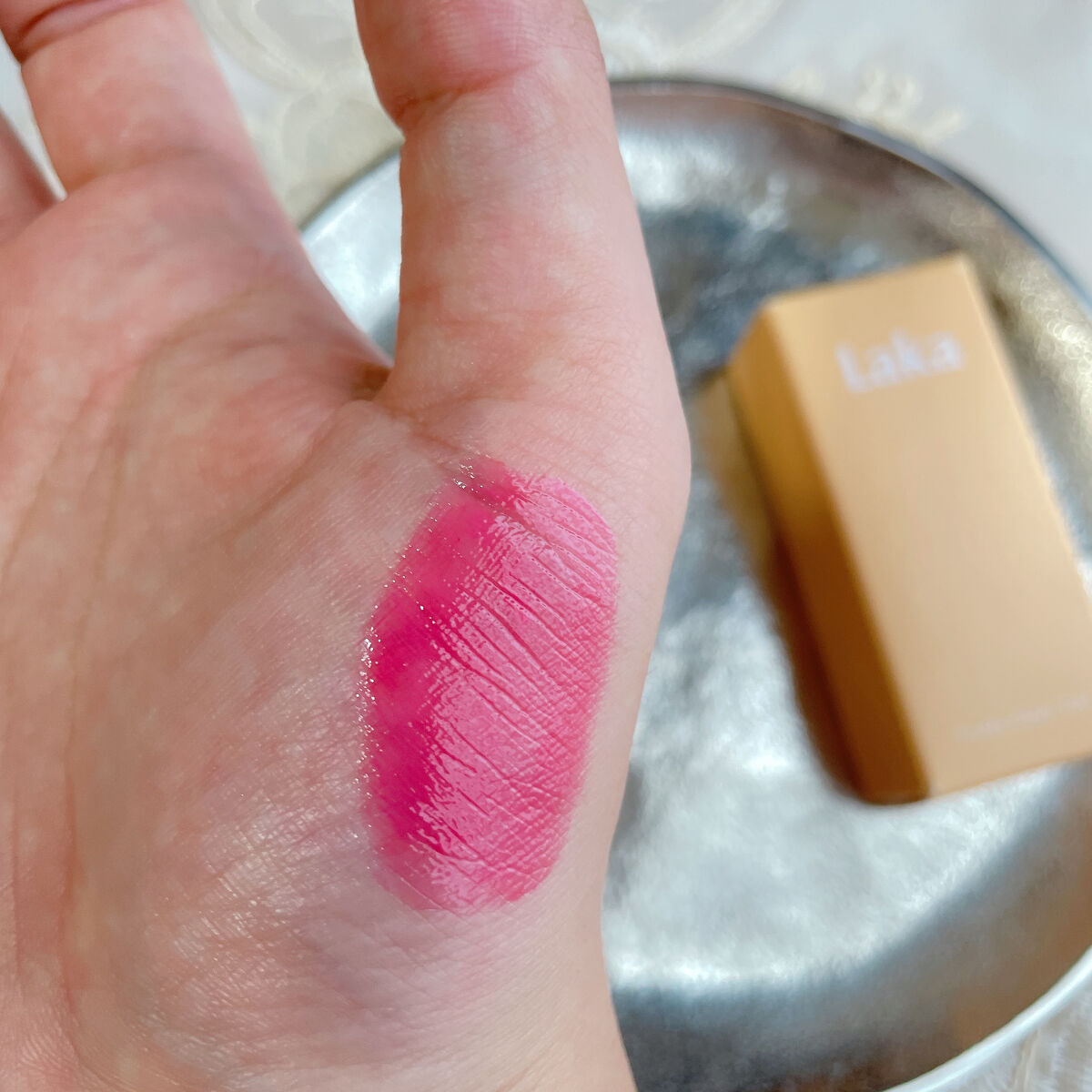 フルーティーグラムティント 112 ピンポン/Laka/リップティントを使ったクチコミ（2枚目）