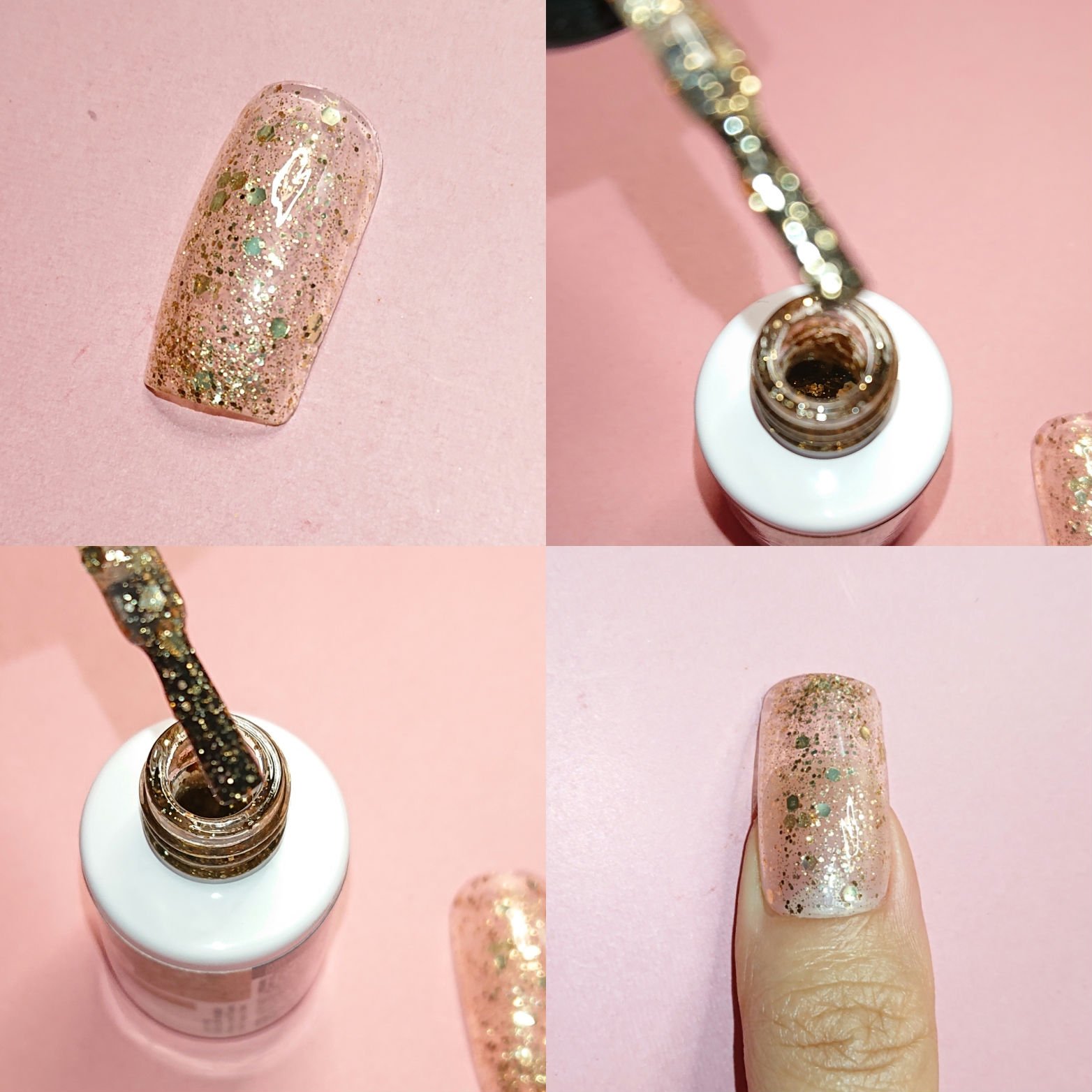 BRG ジェルネイル 5 グリッターゴールド/DAISO/ジェルネイルを使ったクチコミ（3枚目）