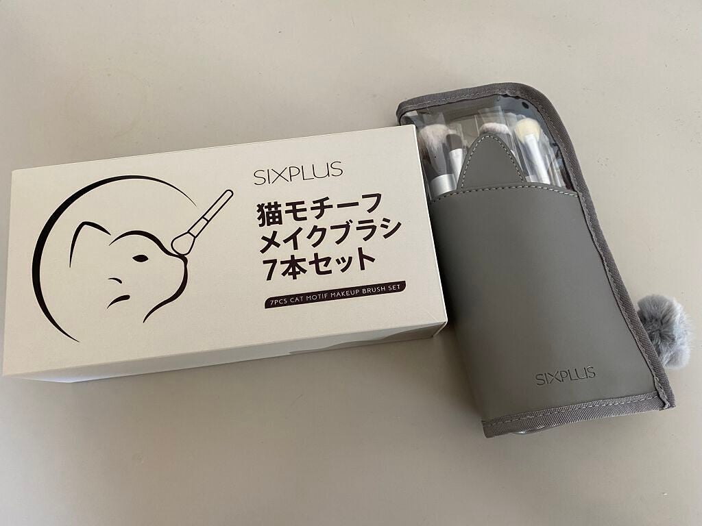 猫モチーフ メイクブラシ 7本セット/SIXPLUS/メイクブラシを使ったクチコミ(2枚目)