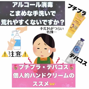 ⚠️注意⚠️
アルコール消毒などによる手の乾燥(っ'-')╮ =͟͟͞͞💢

👑個人的オススメハンドクリーム

①L'OCCITANE 
 シアハンドクリーム

プレゼントにも最高なおすすめハンドクリー