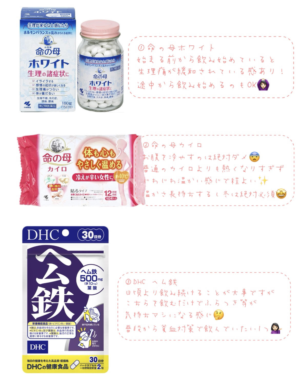 命の母ホワイト(医薬品)/命の母/その他を使ったクチコミ（2枚目）