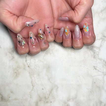 #アシメネイル,#キラキラネイル,#春ネイル,#ネイル,#ニュアンスネイル,#スカルプネイル,#ジェルネイル,#ママネイル,#ギャルネイル,#大人ネイル,#派手ネイル,#ネイル,#城陽ネイル,#京都ネイル,#大阪ネイル,#奈良ネイルのネイルデザイン