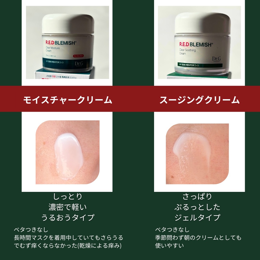 レッドブレミッシュ クリアモイスチャークリーム/Dr.G/フェイスクリームを使ったクチコミ（3枚目）