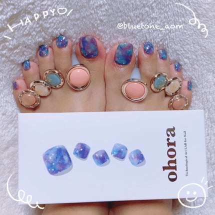 セミキュアジェルネイル(ペディキュア)/ohora/ネイルシールを使ったクチコミ(3枚目)