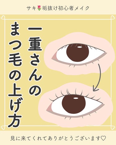 サキ🌷垢抜け初心者メイク on LIPS 「普通にビューラー使ってもまつ毛上がらない一重・奥二重さんはこの..」（1枚目）