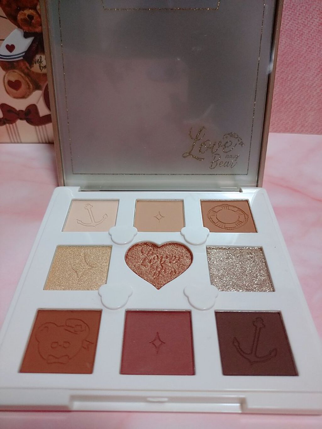 Love Bear 9色 アイシャドウパレット ヘーゼルナッツココア/FlowerKnows/アイシャドウパレットを使ったクチコミ（2枚目）