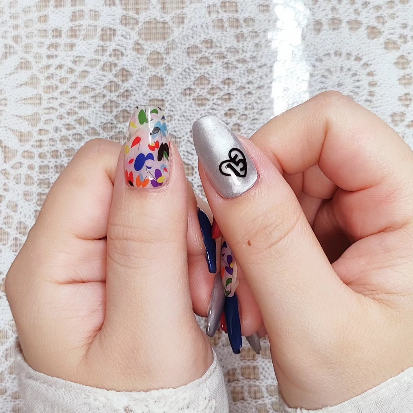 セミキュアジェルネイル(ハンド)/ohora/ネイルシールを使ったクチコミ(2枚目)