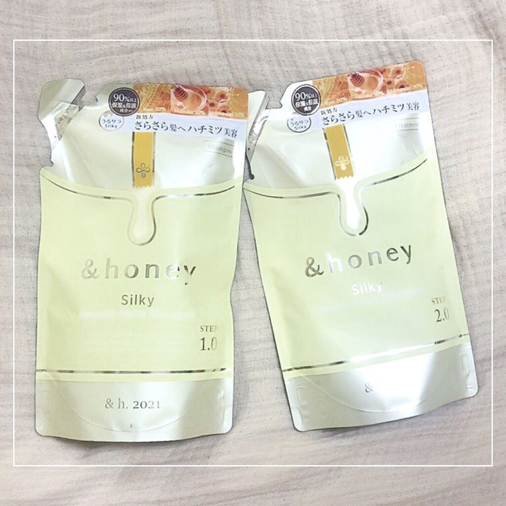 シルキー　スムースモイスチャー　シャンプー　1.0/ヘアトリートメント　2.0/&honey/市販シャンプーを使ったクチコミ（1枚目）