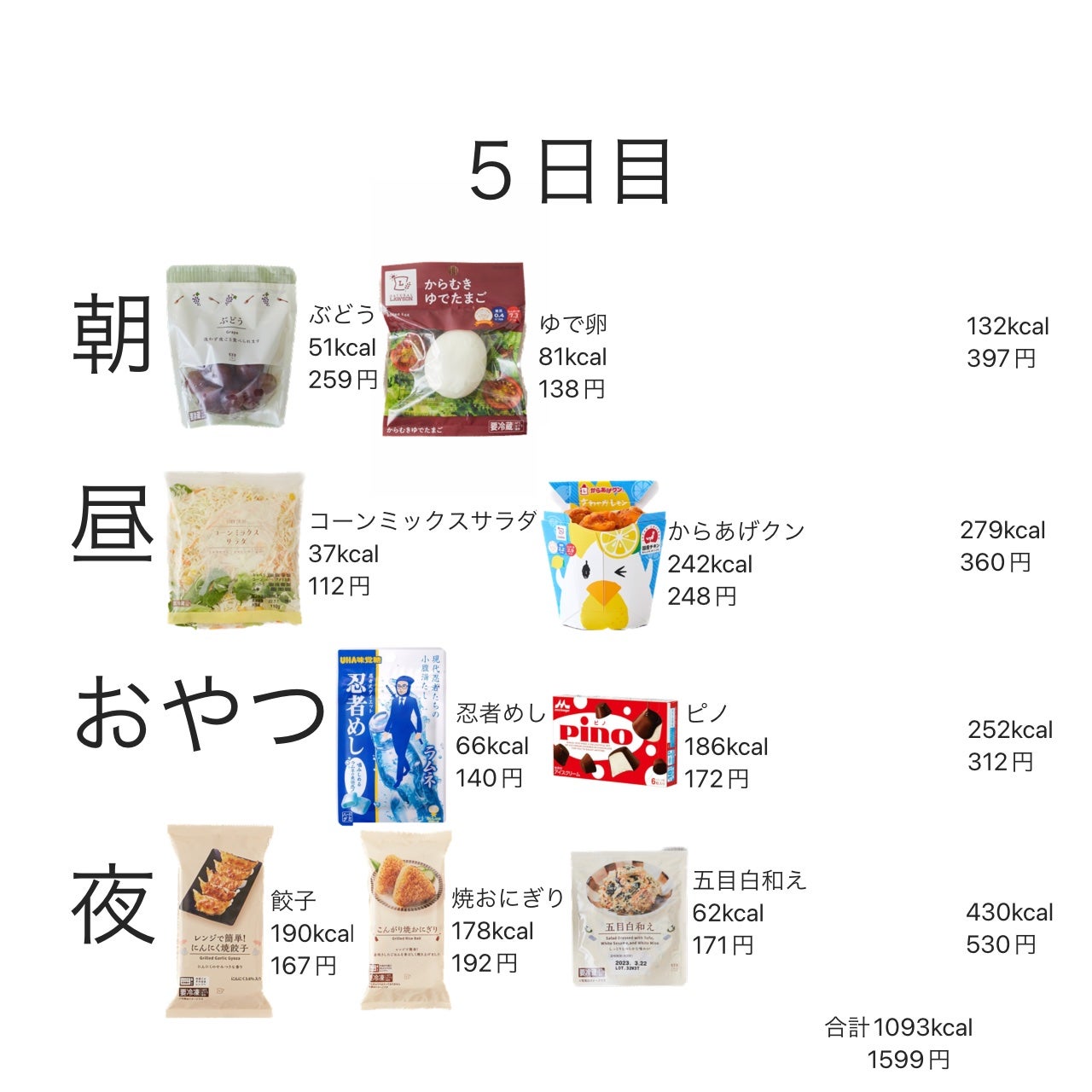 na_fu【フォロバ100】 on LIPS 「私なりに1週間のコンビニダイエットメニューを考えてみました。ぜ..」(7枚目)