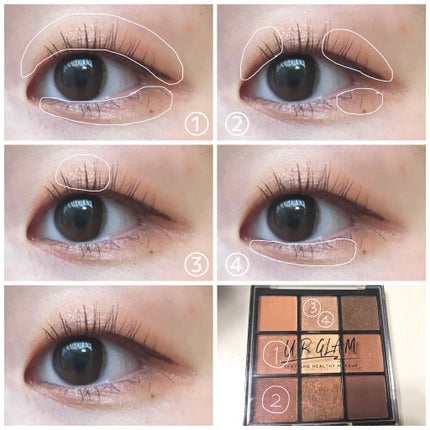 UR GLAM BLOOMING EYE COLOR PALETTE/U R GLAM/アイシャドウパレットを使ったクチコミ(2枚目)